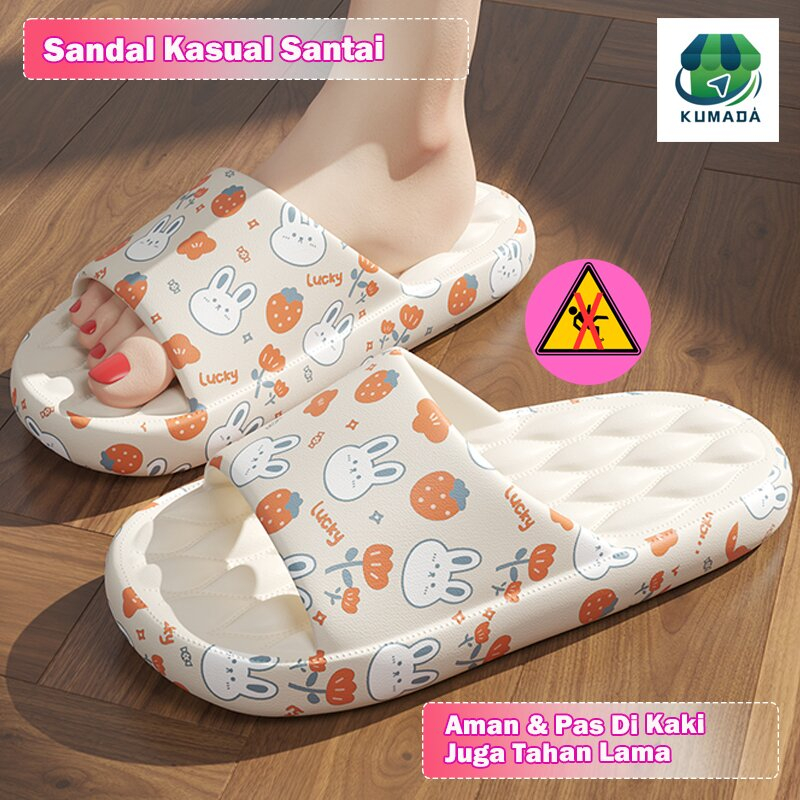 Jual Sandal Lucu Sandal Wanita Rumah Kelinci Stroberi Sandal Luar ...