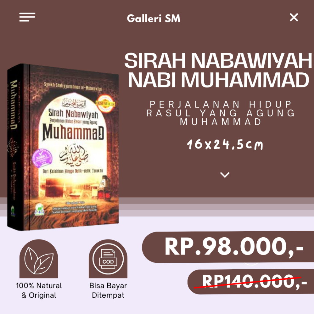 Jual Buku Sirah Nabawiyah Sejarah Hidup Lengkap Nabi Muhammad Darul Haq ...