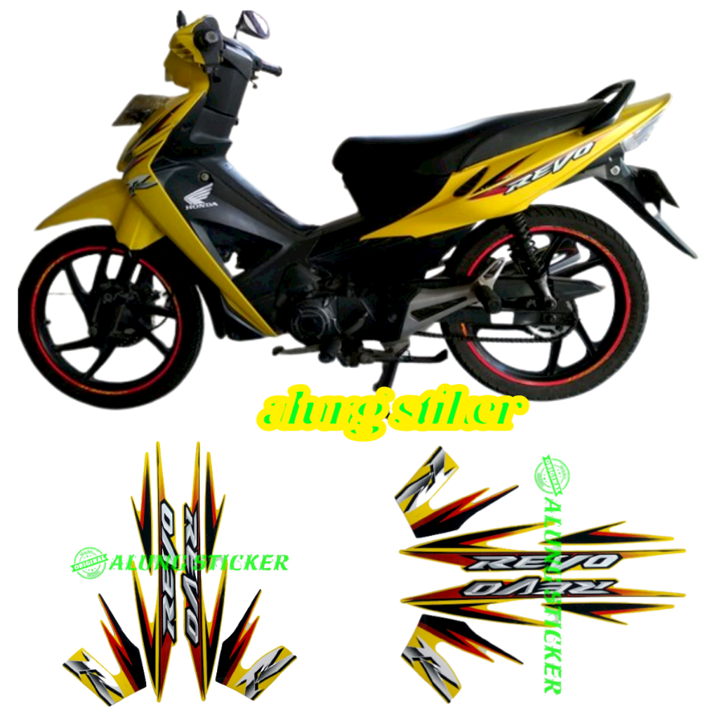 Jual STIKER STRIPING LIS LES BODY MOTOR HONDA REVO 2007 CW KUNING ...