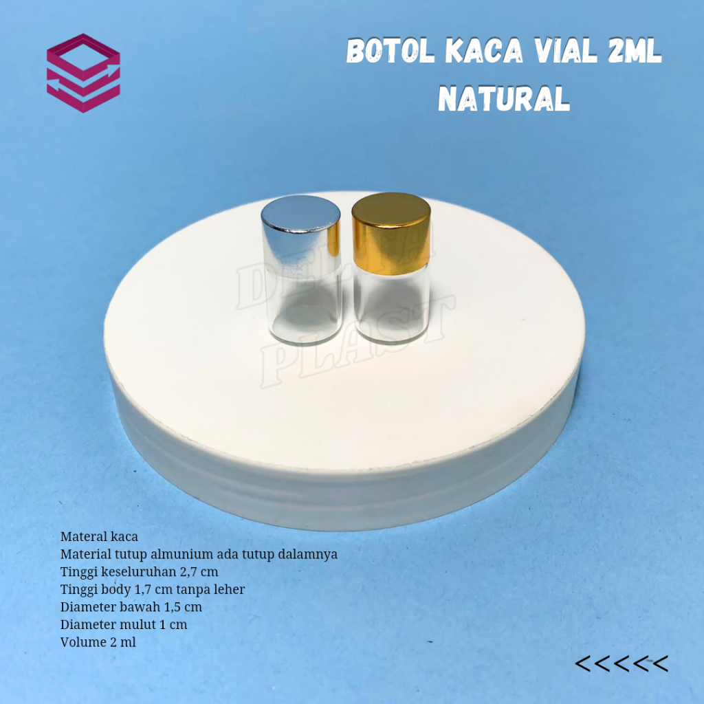 Jual Botol kaca vial 2ml clear tutup almunium / Botol tester 2ml ...