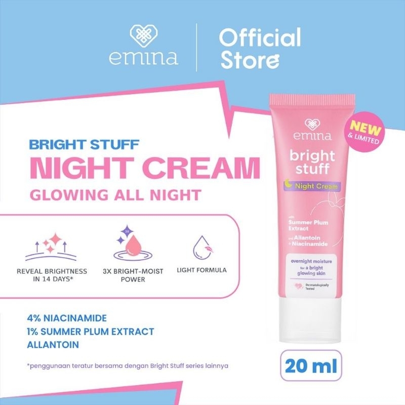 Jual Emina Bright Stuff Night Cream 20ml Shopee Indonesia