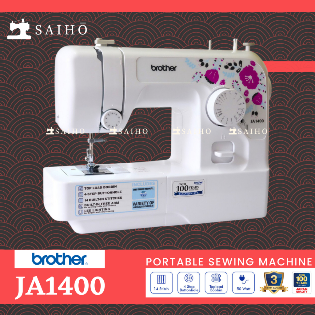 Jual Mesin Jahit Brother JA 1400 / JA1400 / JS 1410 (Portable