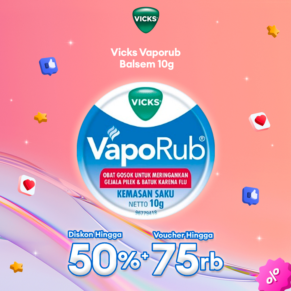 Jual Vicks Vaporub Kemasan Saku Melegakan Hidung Tersumbat Gejala Flu ...