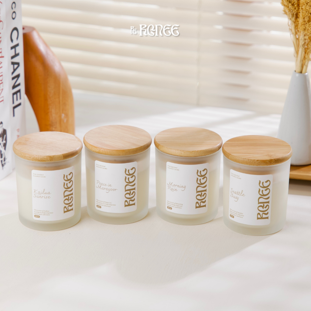 Jual Scented Candles Wooden Lid Glass by Renee Studio Shopee Indonesia