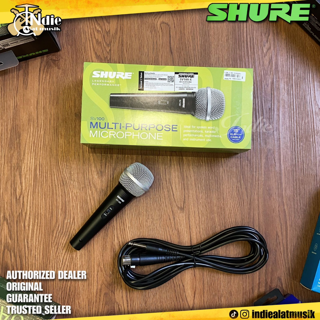 Microphone Shure SV100-W Noir - Qualité Professionnelle Avec Interrupteur