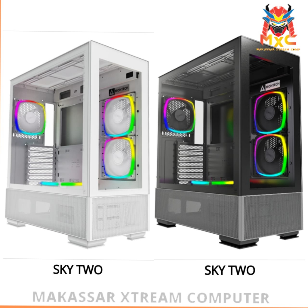 Jual CASING PC GAMING MONTECH SKY TWO ATX TYPE-C 4 FAN A-RGB | Shopee ...