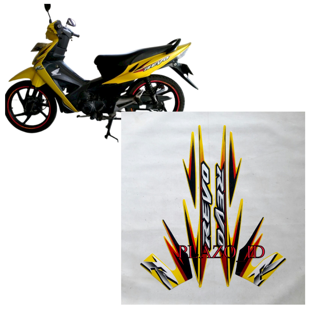 Jual stiker striping lis body motor honda revo cw 2007 kuning | Shopee ...