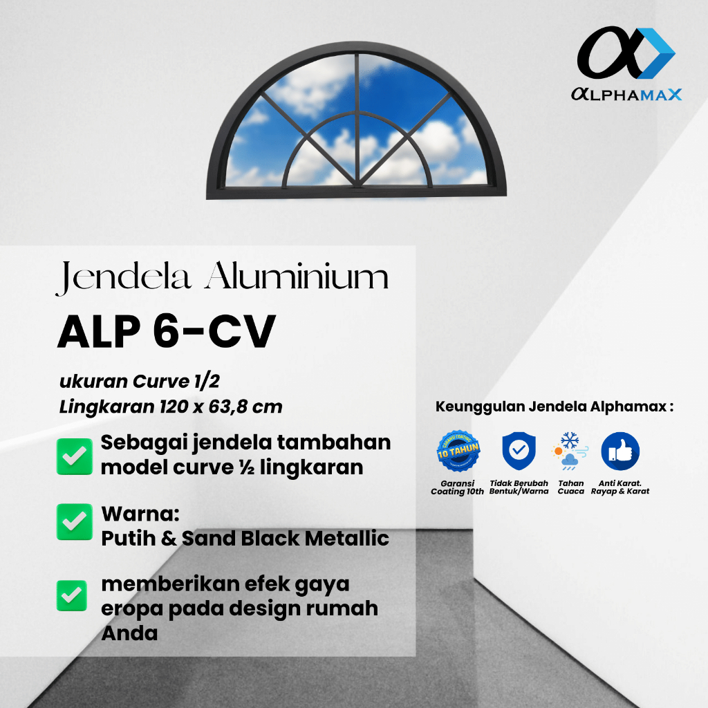 Jual Alphamax Alp Cv Jendela Rumah Jendela Kamar Jendela Ruang Tamu Jendela Aluminium Curve