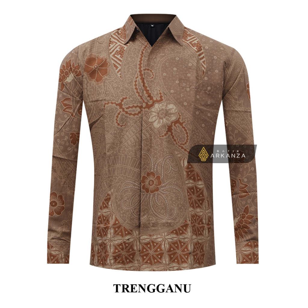 Jual BATIK ARKANZA Motif TRENGGANU Hem Atasan Kemeja Baju Batik Pria ...