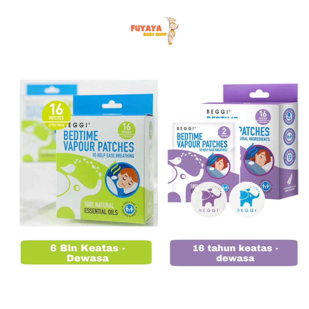 Jual Beggi Bedtime Vapour Patches Natural Essential Oil / Ease Breathing (1 SACHET ISI 2 STIKER