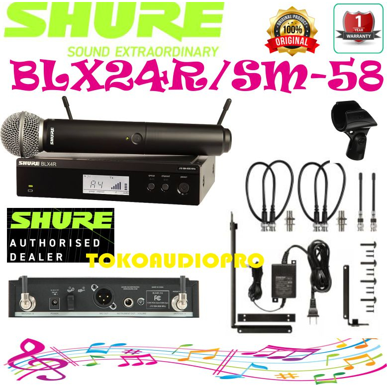 Jual Shure BLX24R/SM58 Wireless Handheld Microphone System Original
