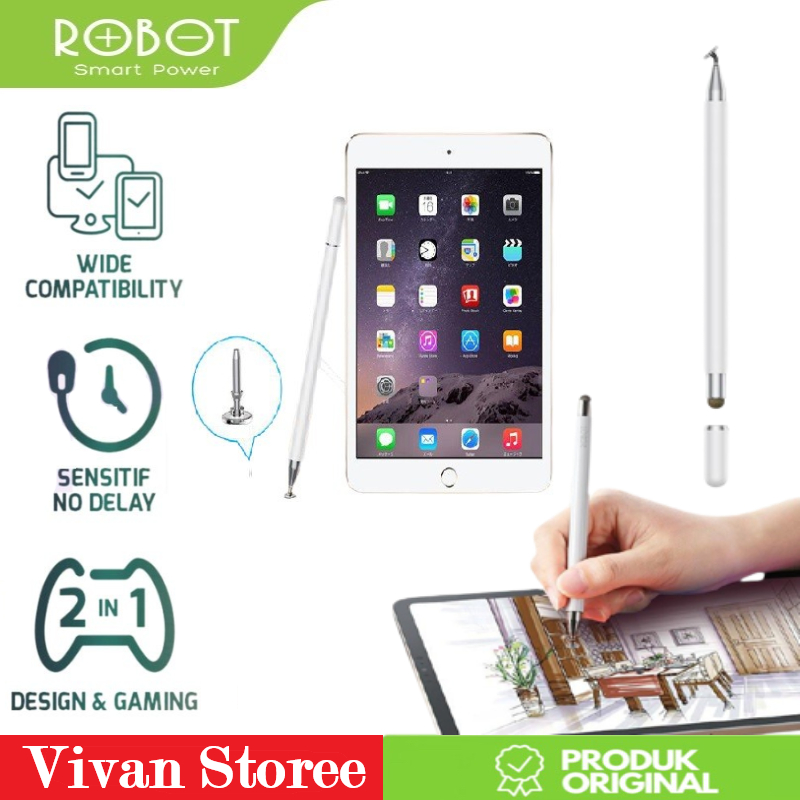 Jual ROBOT RSP01 Stylus Universal 2 in 1 Capacitive Stylus Pen for ...