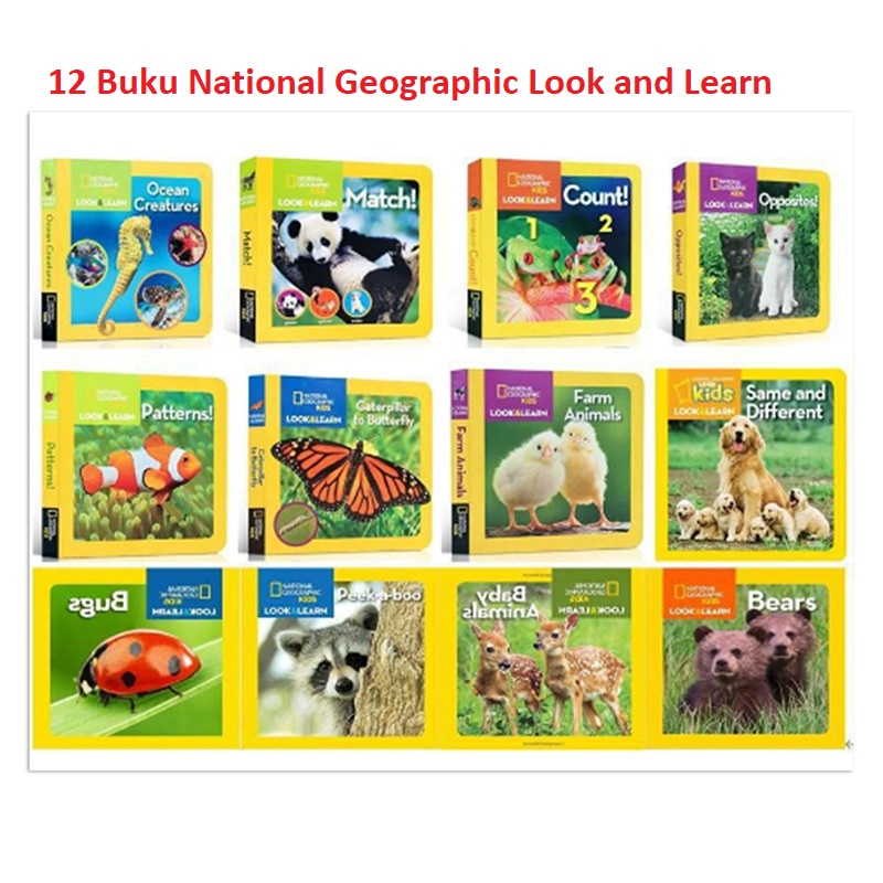 Jual 12 Buku National Geographic Kids Look And LLarn, Board Book NatGeo ...