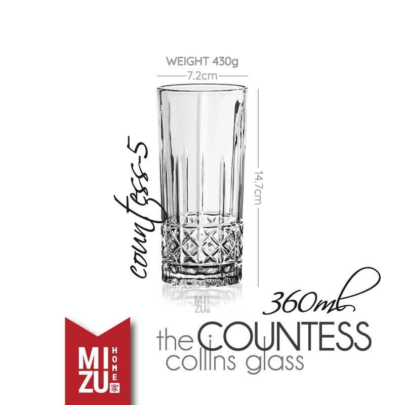 Jual Mizu The Countess Collins Glass Gelas Kaca Mocktail Cocktail Gelas Air Minum Gelas Soda Jus 4663