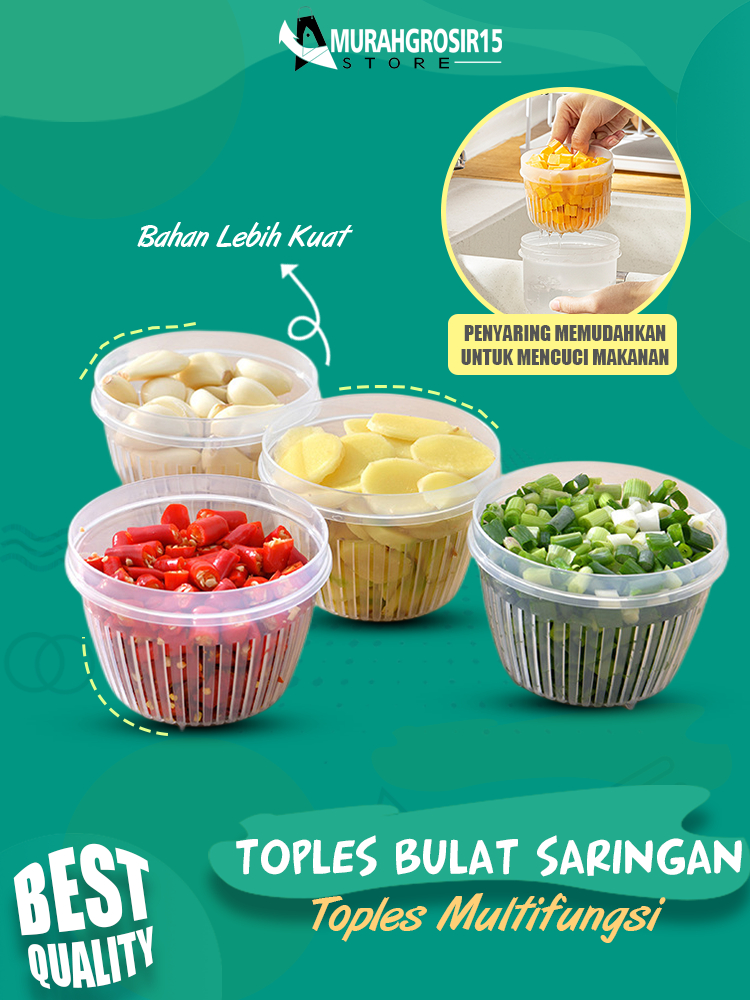 Jual Toples Bulet Transparan Saringan Penyimpanan Bawang Sayur Serba Guna Shopee Indonesia 4072