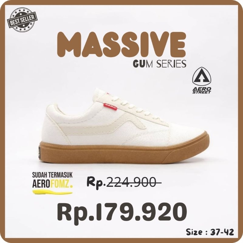 Jual Aerostreet 37 42 Massive Putih Gum Sepatu Sneakers Casual Sport