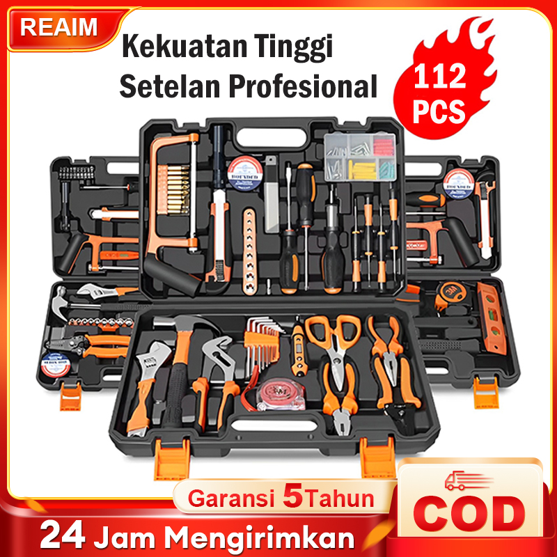 Jual Reaim Hand Toolset 112PCS Tool Kit Set / Toolkit Toolbox Reaim