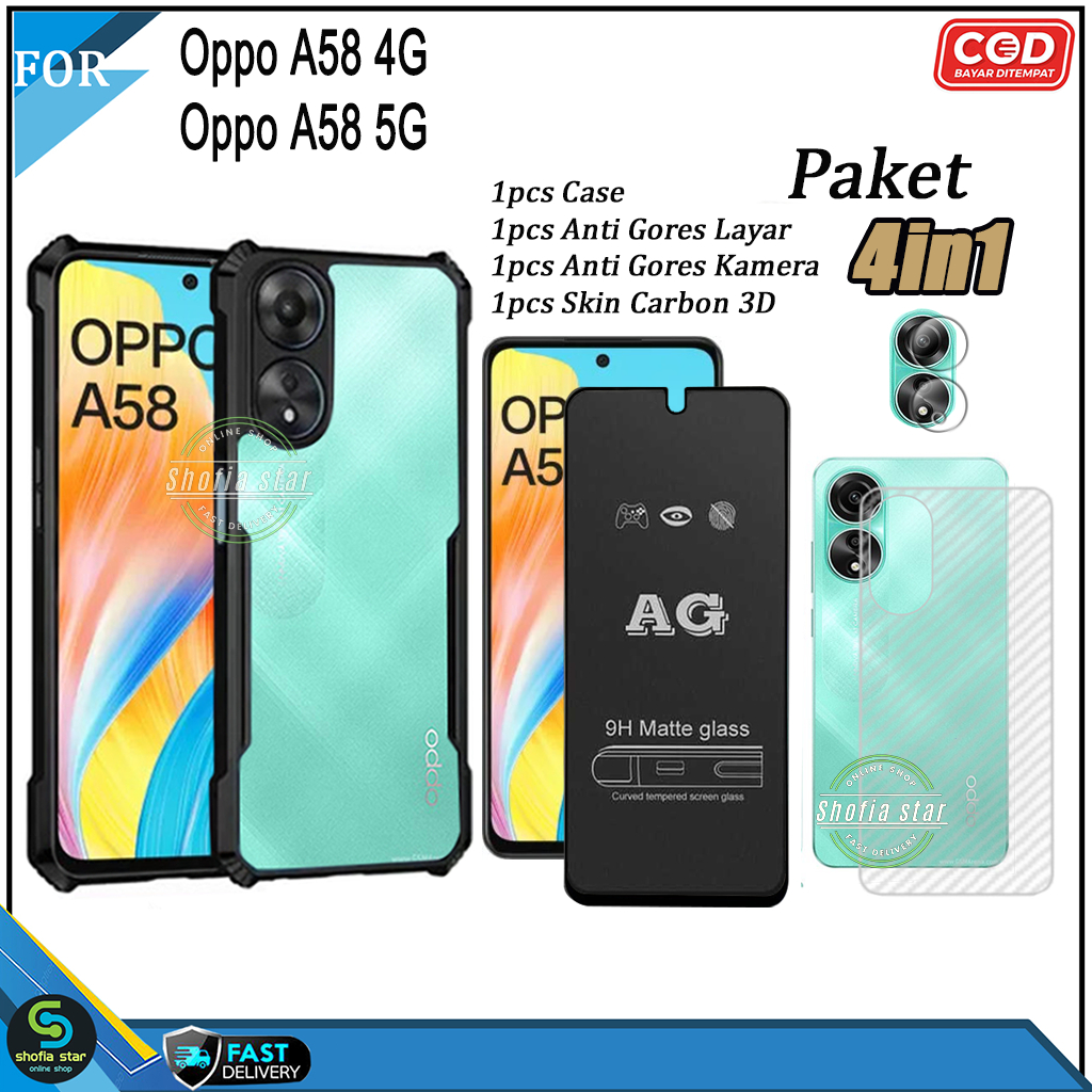 Jual Paket 4in1 Case Oppo A58 Nfc 4g A79 5g A98 5g A38 4g A18 A57 4g