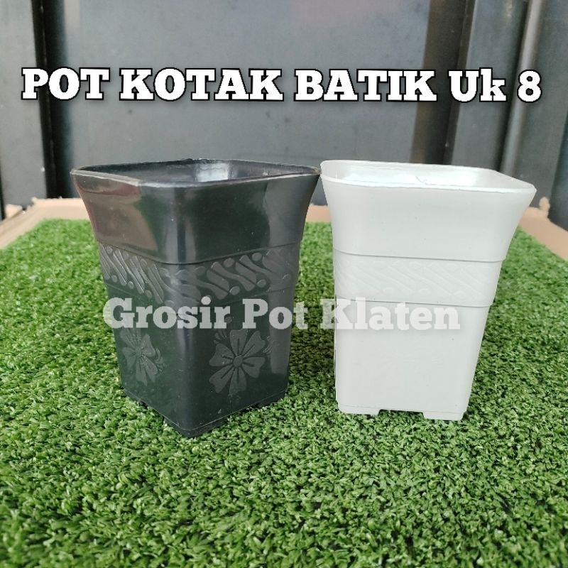 Jual POT KOTAK MOTIF BATIK UK 8 Pot Kaktus Sekulen | Shopee Indonesia