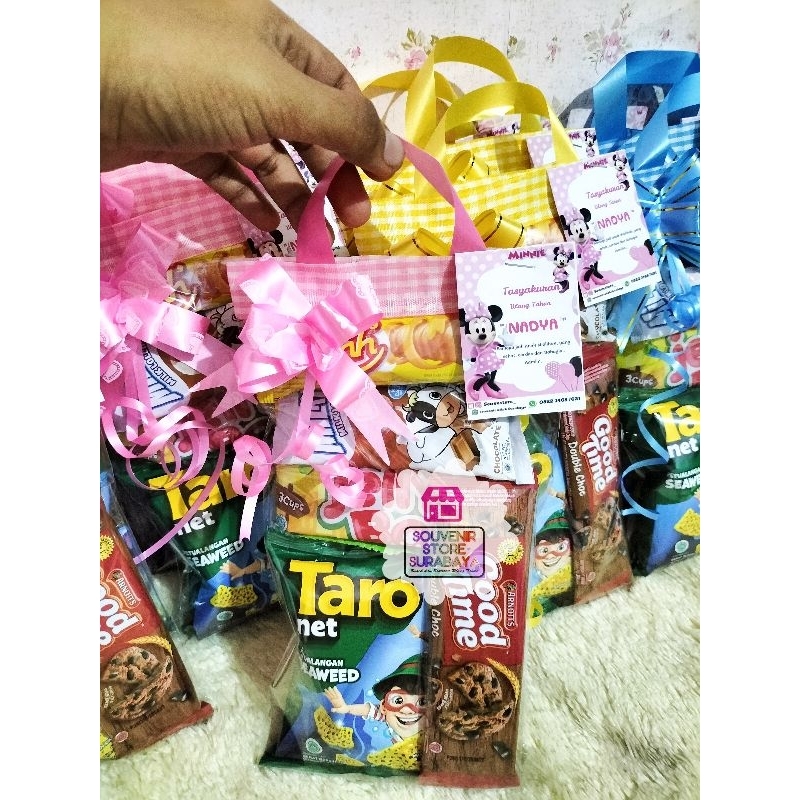 Jual Paket snack ultah || Parcel ultah warna warni || Paket snack pita