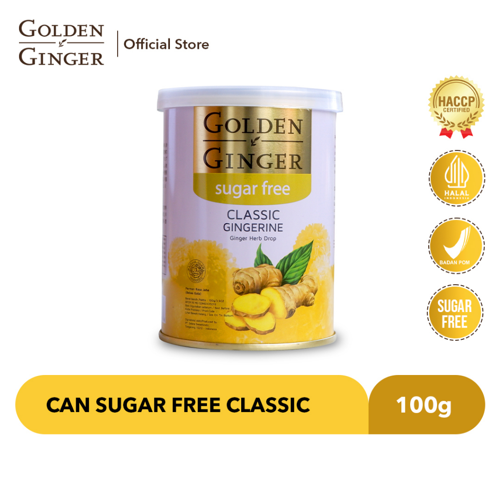 Jual Golden Ginger Can Herb Drop Sugar Free Classic 100gr Shopee