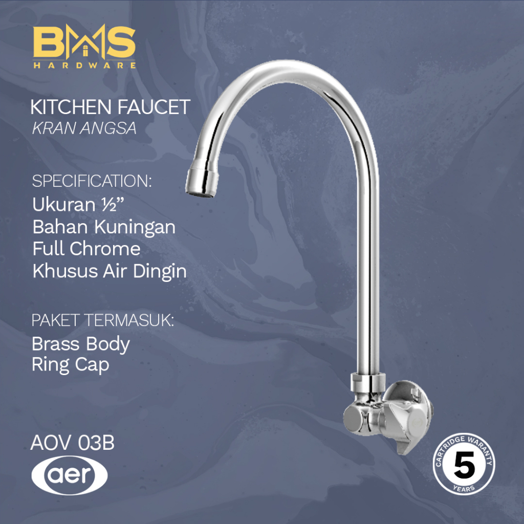 Jual Aer Kran Air Dapur Kuningan Angsa Brass Kitchen Wall Faucet Aov B Shopee Indonesia