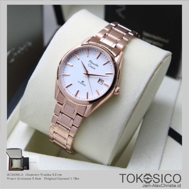 Jual TERBARU JAM TANGAN ALEXANDER CHRISTIE WANITA ORIGINAL ROSEGOLD AC