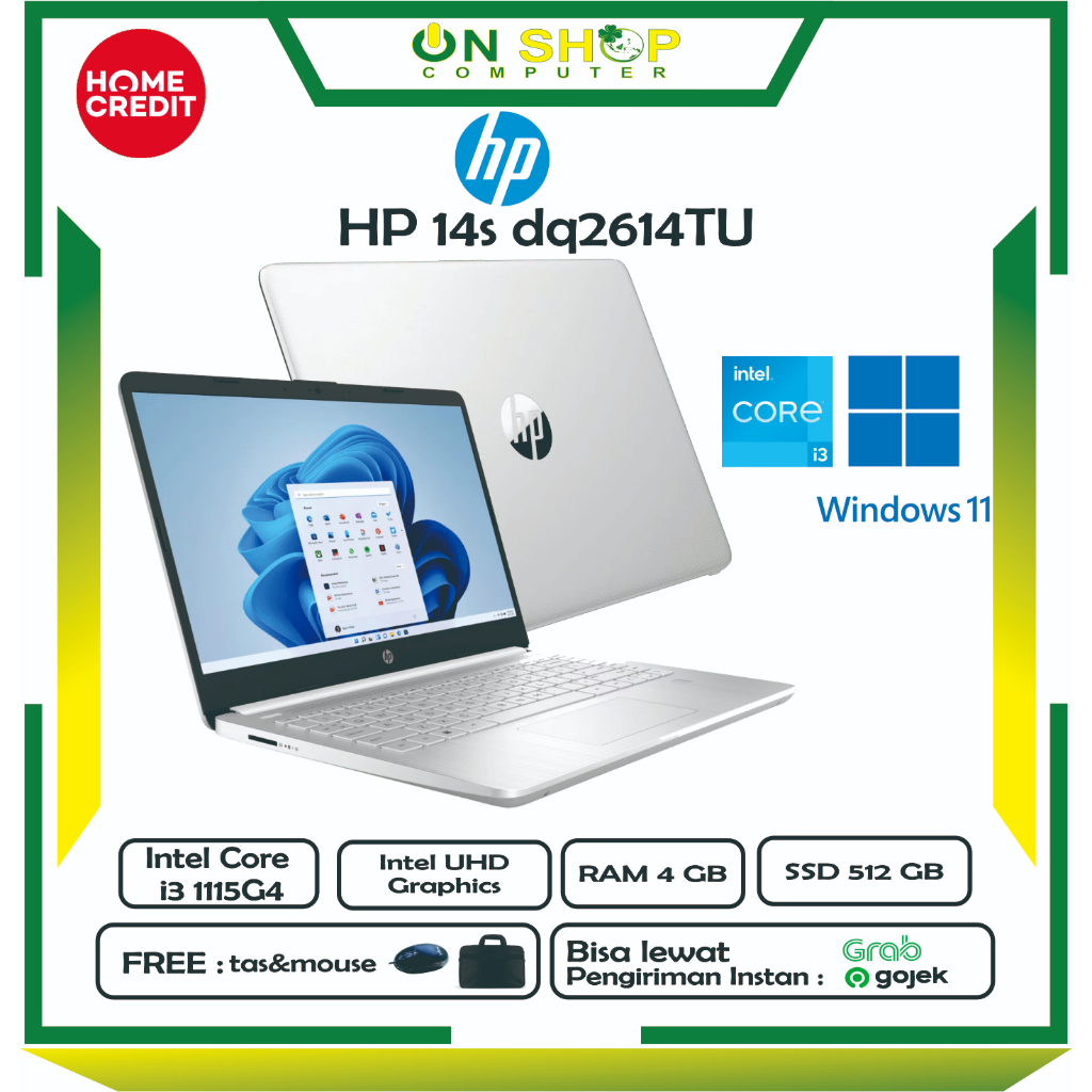 Jual Hp 14s Dq2614tu Intel Core I3 1115g4 4gb 512gb Ssd W11 Ohs Silver Shopee Indonesia 9060