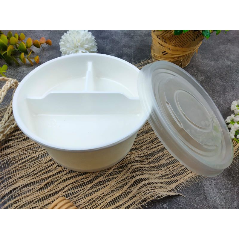 Jual Paper Bowl Sekat 3 Isi 5pcs / Cup Nasi / Mangkok Ricebowl | Shopee ...