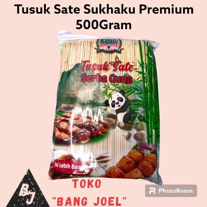 Jual Tusuk Sate Sukhaku Premium 500gram Tusukan Kayu Bambu Cap Panda