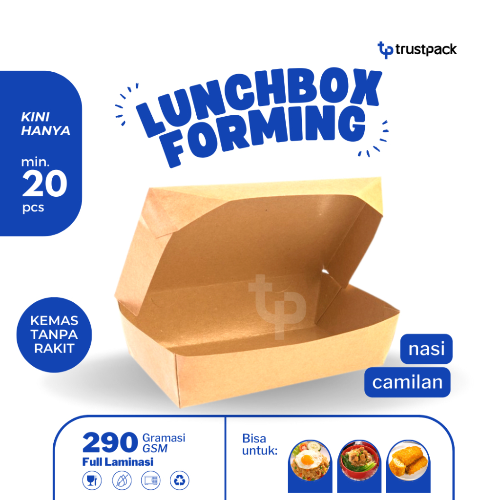 Jual Paper Lunch Box Kraft Polos Size M Kemasan Makanan Foodgrade Murah Shopee Indonesia