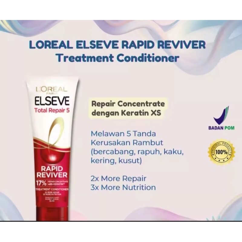 Jual loreal paris elseve total repair 5 rapid reviver 280ml | Shopee ...