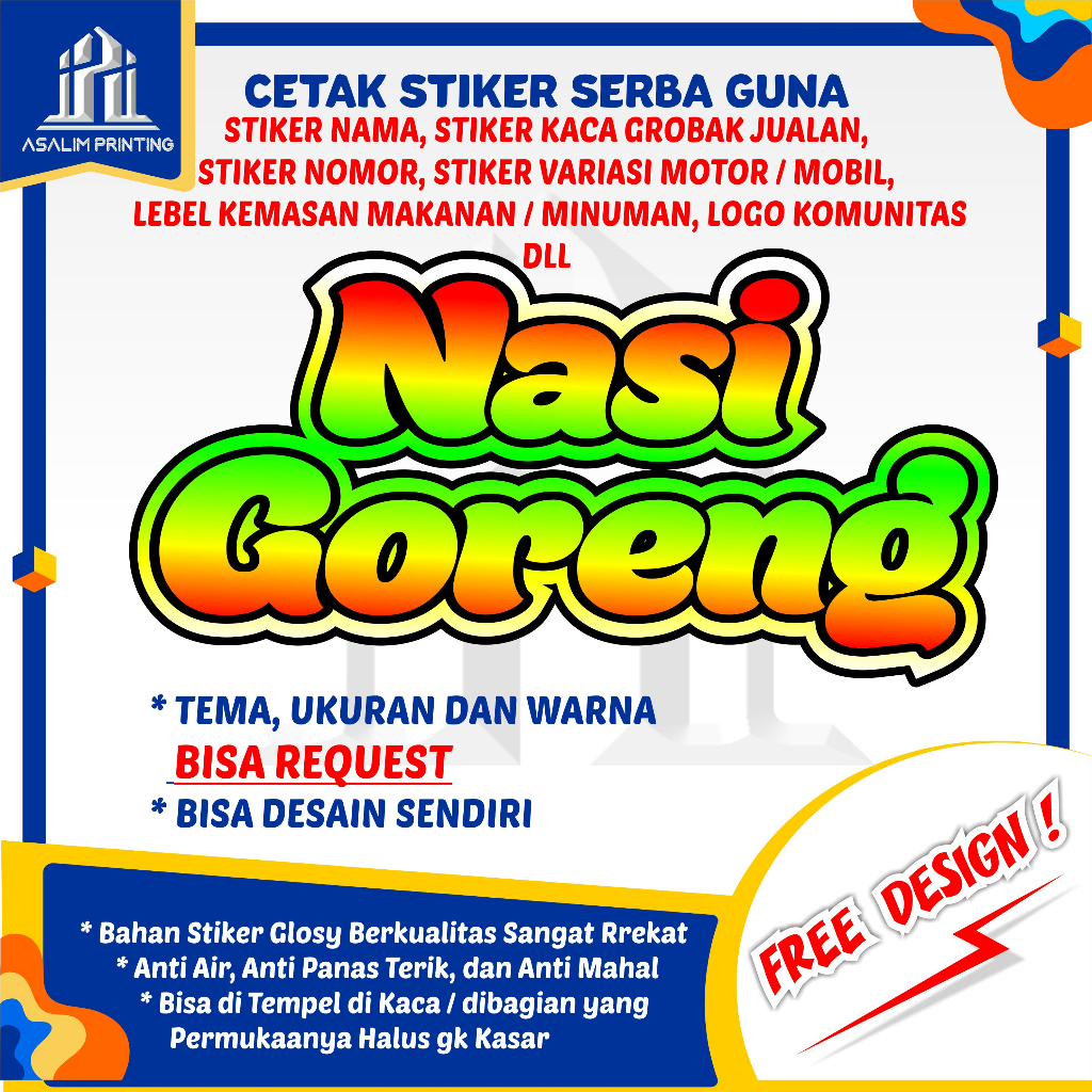 Jual Bisa COD / Sticker Nama Custom / Stiker Etalase Bisa Nama Sendiri ...