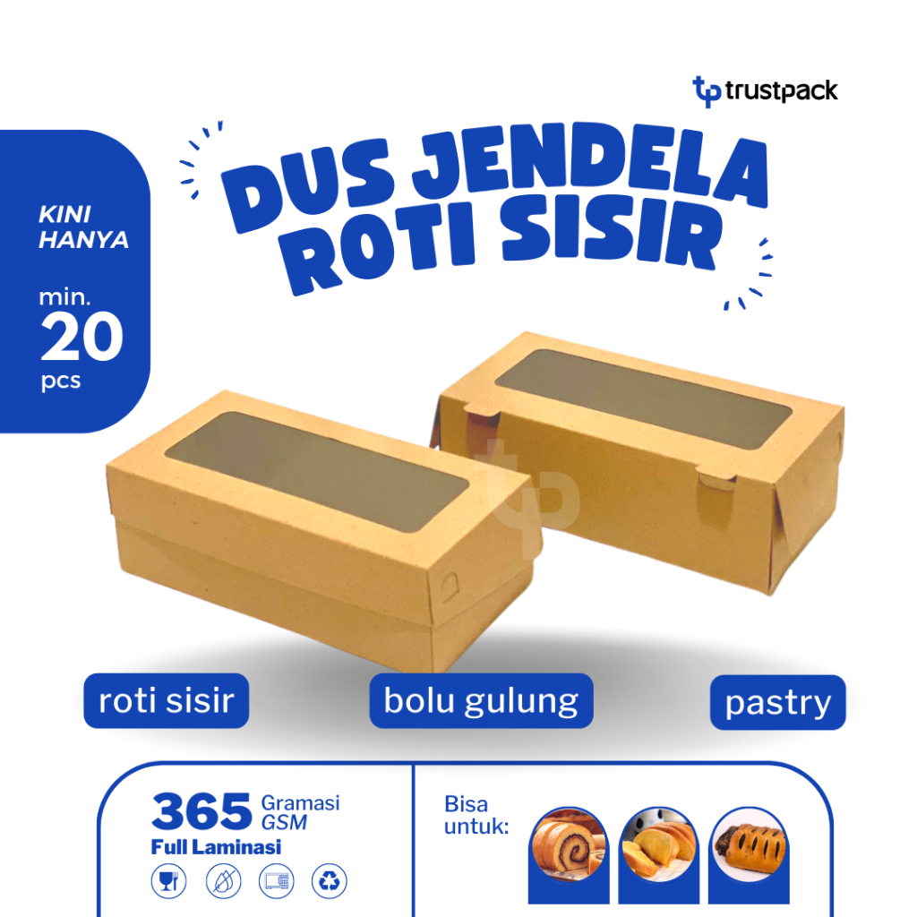 Jual Dus Kraft 25x12x8 Laminasi // dus roti sisir/ bolu gulung/ pastry ...