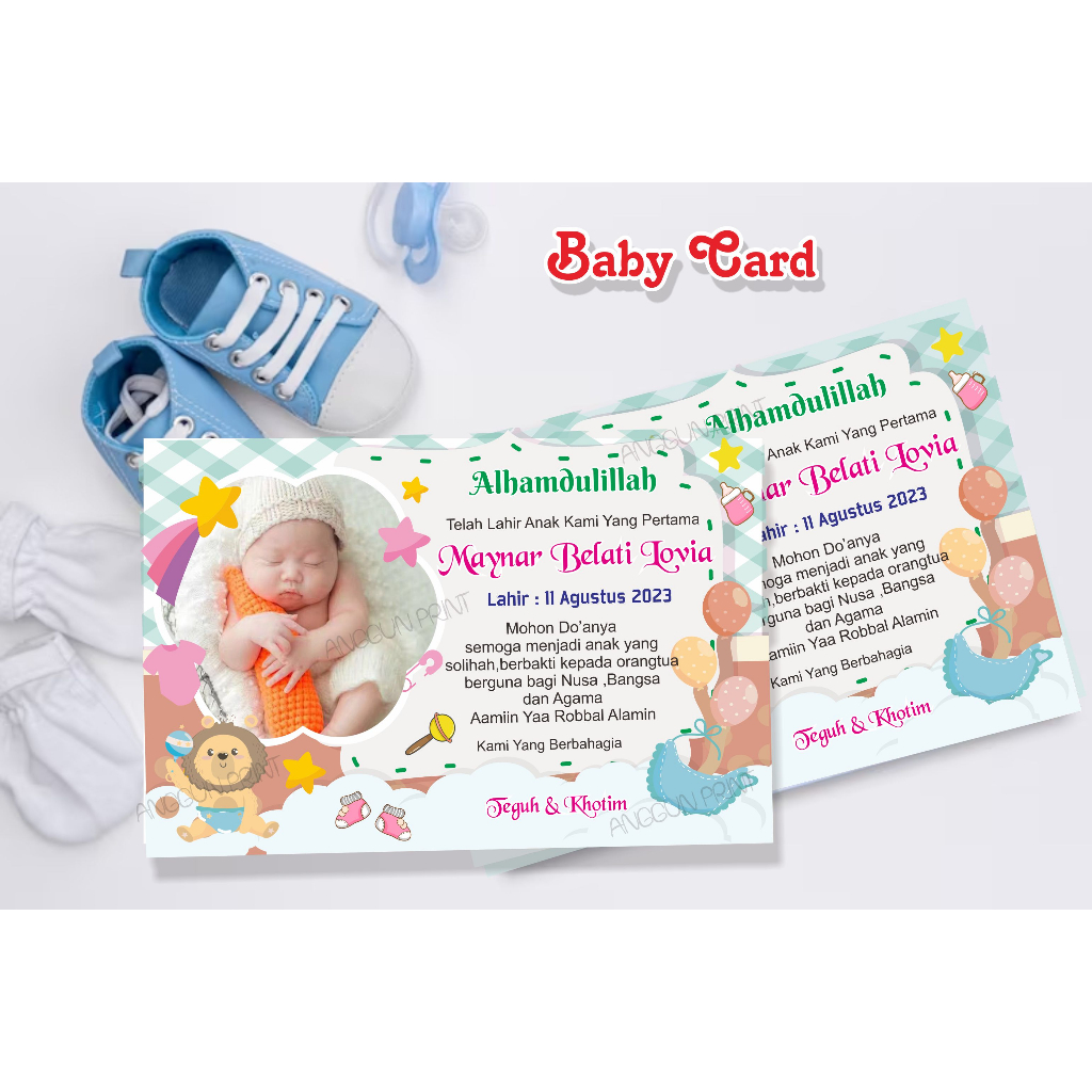 Jual Ucapan Kelahiran/kartu Aqiqoh/tutup Berkat Tasyakuran/baby Card ...