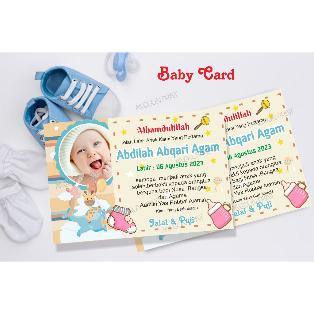 Jual Ucapan Kelahiran/kartu Aqiqoh/tutup Berkat Tasyakuran/baby Card ...