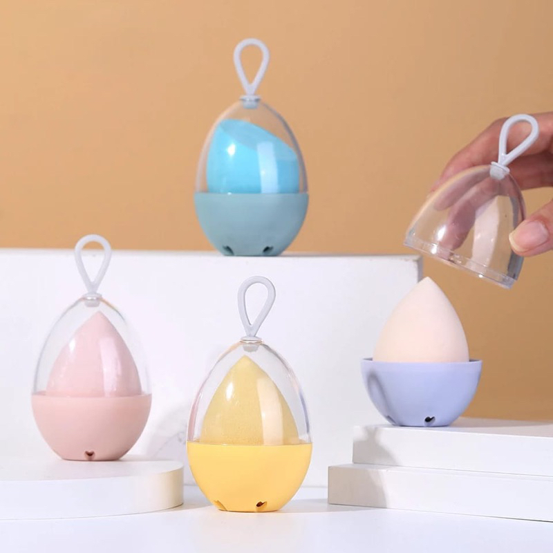 Jual Beauty Blender + Case Wadah Storage Sponge Beauty Spon Telur