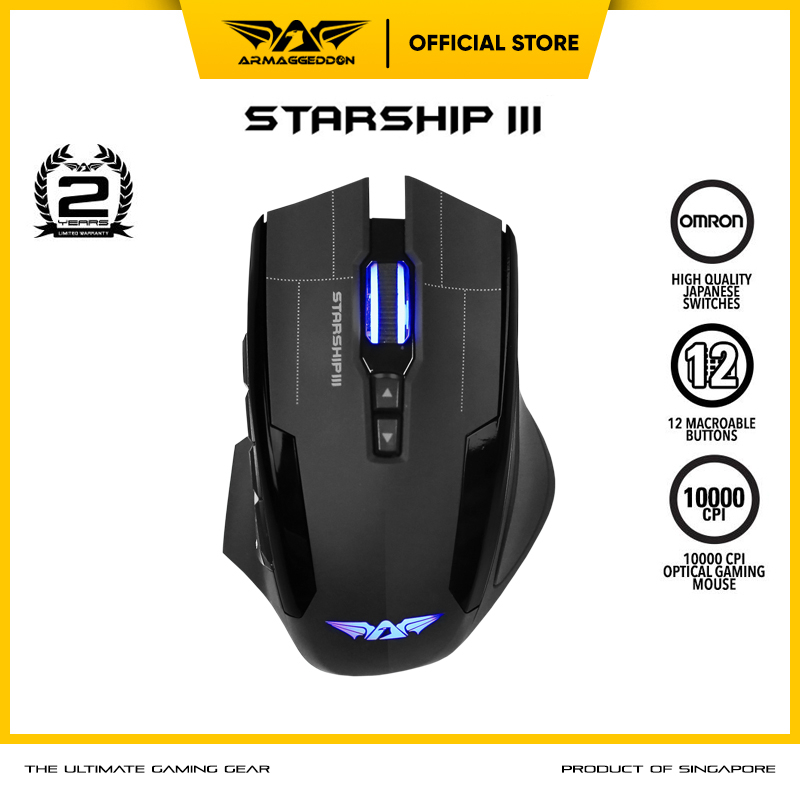 Jual rmaggeddon Mouse Gaming NRO-5 Starship III 10000CPI 9-Button ...