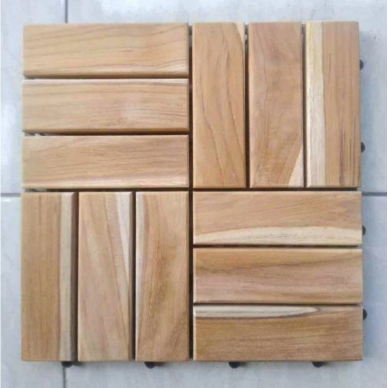 Jual Lantai ubin kayu kombinasi rumput sintetis | Shopee Indonesia