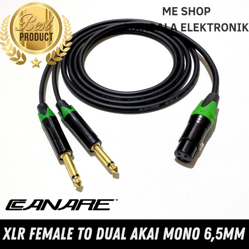 Jual Kabel Jack Canon Xlr Female To Dual Akai Mono Mm Shopee Indonesia