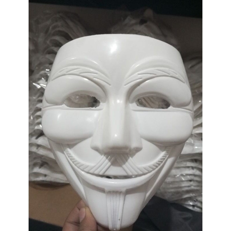 Jual Topeng Anonymous Putih Polos Shopee Indonesia