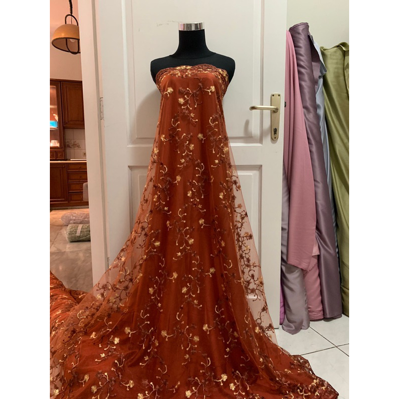 Jual Kain Bahan Kebaya Brukat Brokat Tile Bordir Gardenia Warna