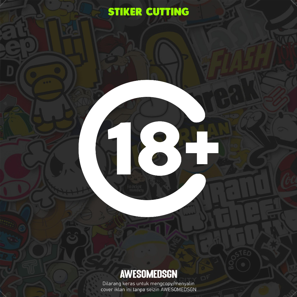 Jual STIKER CUTTING 18 + 18 PLUS | Shopee Indonesia