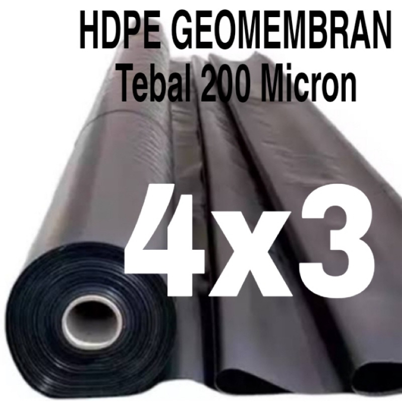 Jual Hdpe Geomembran Ukuran 4x3 Meter Tebal 200 Micron Kolam Ikan