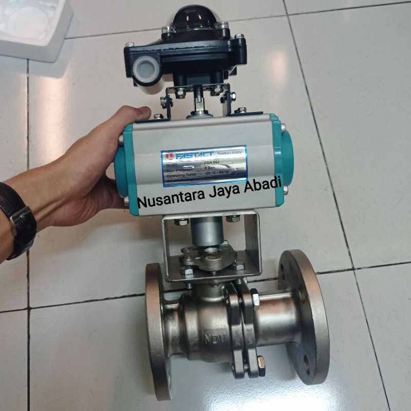 Jual Ball Valve Pneumatic Stainless 304 Flange JIS 10K 1 1/2 