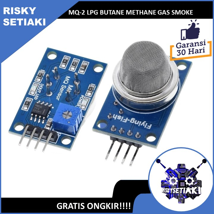 Jual MQ-2 LPG BUTANE METHANE GAS SMOKE SENSOR MODULE | Shopee Indonesia