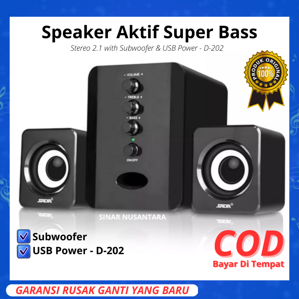 Jual Spiker Karaoke Multimedia Portabel Active Super Bass Subwoofer Usb ...