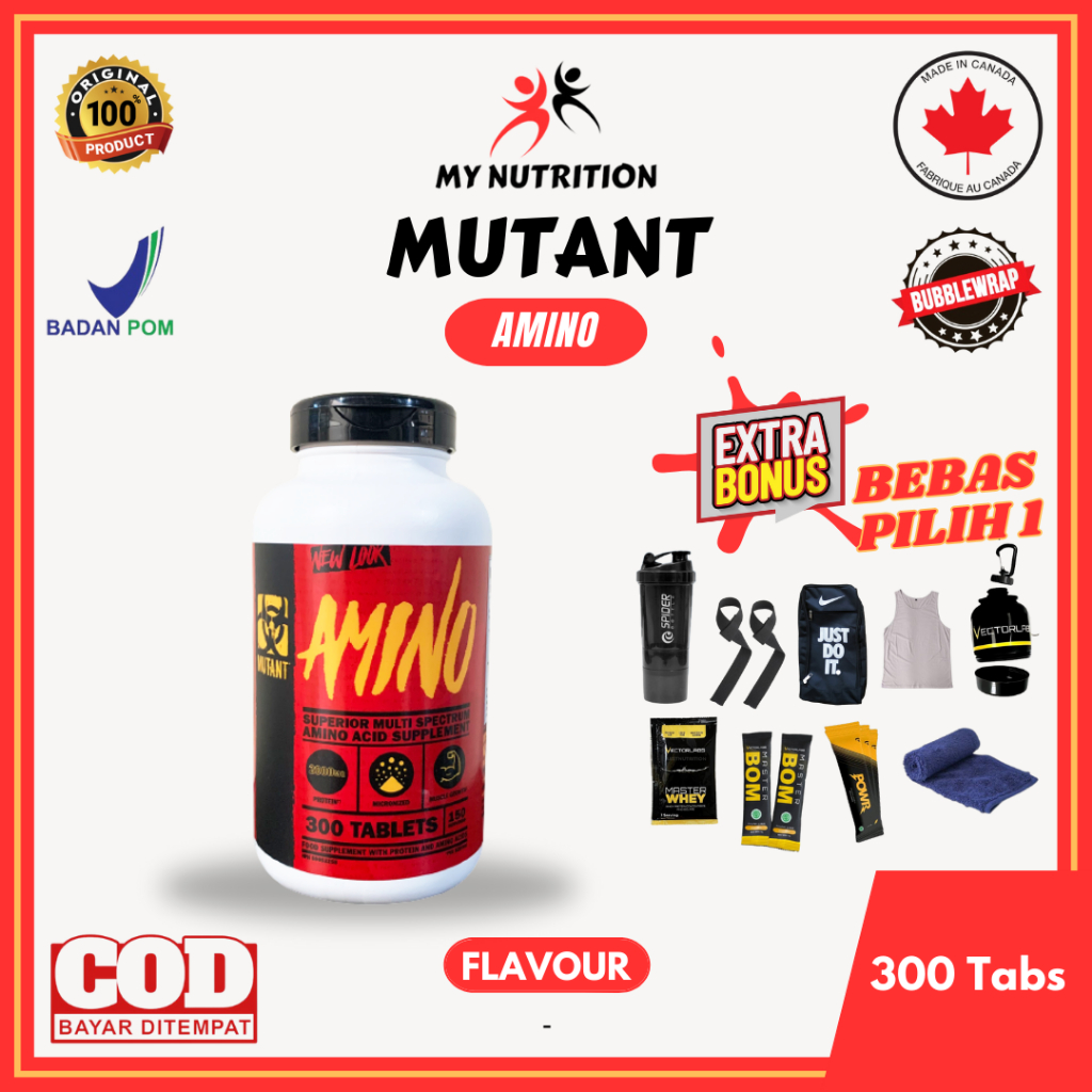 Jual Mutant Amino 300 Tabs Tablet Mutant Suplemen Amino Acid Gym ...