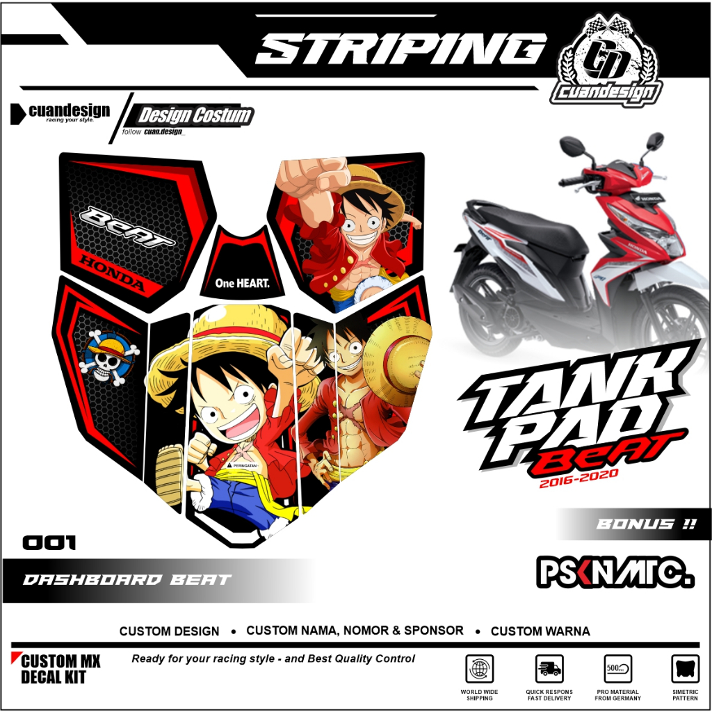 Jual One Piece Sticker Striping Variasi Beat Pelindung Dashboard Tankpad Stiker Beat Esp