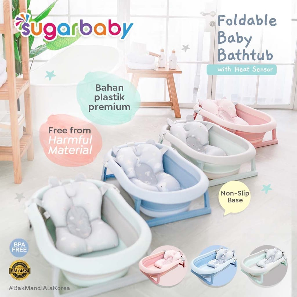 Jual Sugarbaby Foldable Baby Bathtub Dengan Sensor Panas F79 / Bak ...